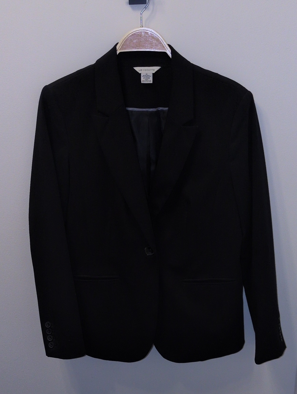 Liz Claiborne Black Single-Button Tailored Blazer